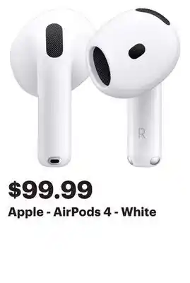 Best Buy Apple - AirPods 4 - White offer