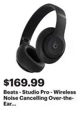 Best Buy Beats - Studio Pro - Wireless Noise Cancelling Over-the-Ear Headphones - Black offer