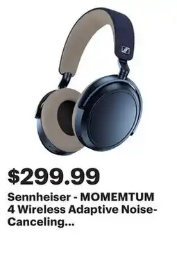 Best Buy Sennheiser - MOMEMTUM 4 Wireless Adaptive Noise-Canceling Over-The-Ear Headphones - Denim offer