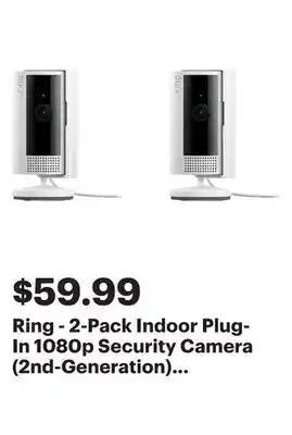 Best Buy Ring - 2-Pack Indoor Plug-In 1080p Security Camera (2nd-Generation) with Privacy Cover - White offer