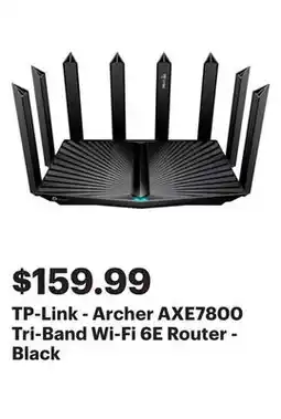 Best Buy TP-Link - Archer AXE7800 Tri-Band Wi-Fi 6E Router - Black offer