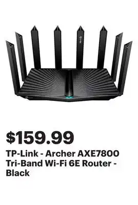 Best Buy TP-Link - Archer AXE7800 Tri-Band Wi-Fi 6E Router - Black offer