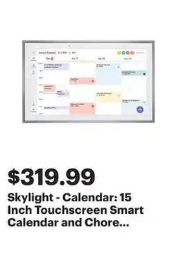 Best Buy Skylight - Calendar: 15 Inch Touchscreen Smart Calendar and Chore Chart - Silver offer