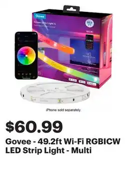 Best Buy Govee - 49.2ft Wi-Fi RGBICW LED Strip Light - Multi offer