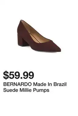 Marshalls BERNARDO Made In Brazil Suede Millie Pumps offer