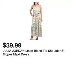 Marshalls JULIA JORDAN Linen Blend Tie Shoulder St. Tropez Maxi Dress offer