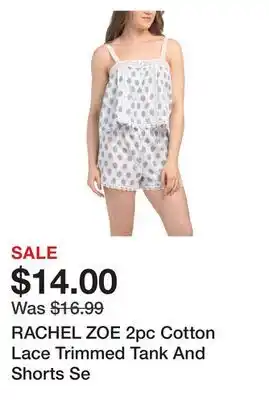Marshalls RACHEL ZOE 2pc Cotton Lace Trimmed Tank And Shorts Se offer