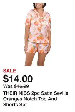Marshalls THEIR NIBS 2pc Satin Seville Oranges Notch Top And Shorts Set offer