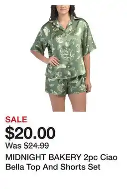 Marshalls MIDNIGHT BAKERY 2pc Ciao Bella Top And Shorts Set offer