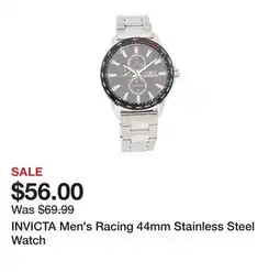 Marshalls INVICTA Men's Racing 44mm Stainless Steel Watch offer