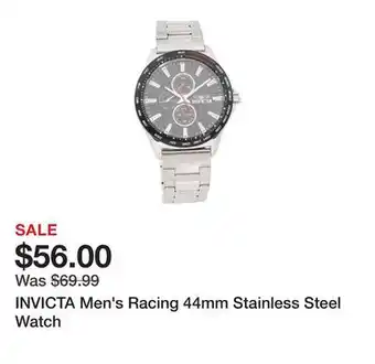 Marshalls INVICTA Men's Racing 44mm Stainless Steel Watch offer
