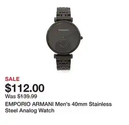 Marshalls EMPORIO ARMANI Men's 40mm Stainless Steel Analog Watch offer
