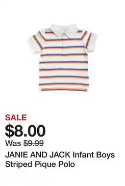 Marshalls JANIE AND JACK Infant Boys Striped Pique Polo offer