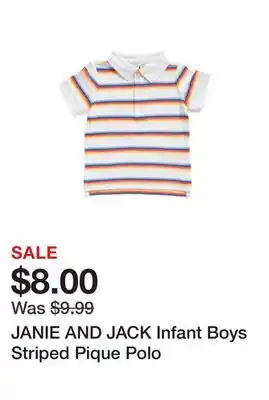 Marshalls JANIE AND JACK Infant Boys Striped Pique Polo offer