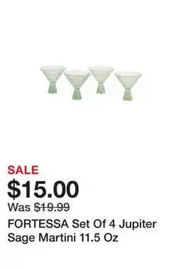 Marshalls FORTESSA Set Of 4 Jupiter Sage Martini 11.5 Oz offer