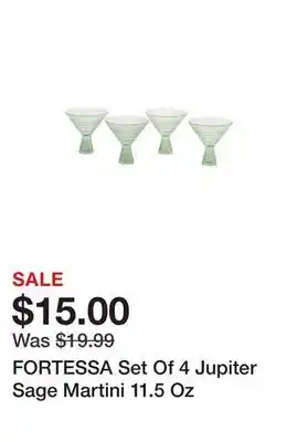 Marshalls FORTESSA Set Of 4 Jupiter Sage Martini 11.5 Oz offer