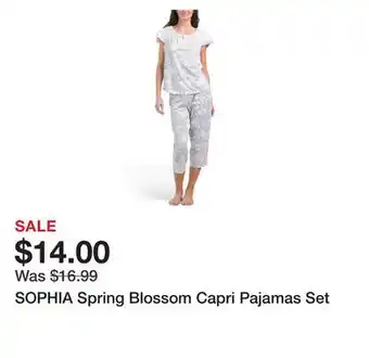 Marshalls SOPHIA Spring Blossom Capri Pajamas Set offer