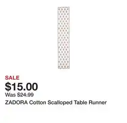 Marshalls ZADORA Cotton Scalloped Table Runner offer