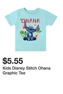 Five Below Kids Disney Stitch Ohana Graphic Tee offer