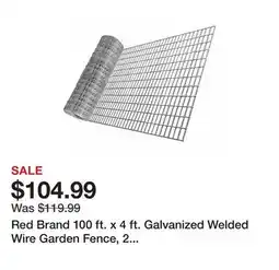 Tractor Supply Company Red Brand 100 ft. x 4 ft. Galvanized Welded Wire Garden Fence, 2 in. x 4 in. Mesh offer