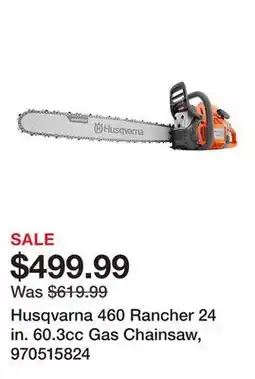 Tractor Supply Company Husqvarna 460 Rancher 24 in. 60.3cc Gas Chainsaw, 970515824 offer