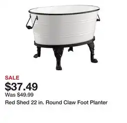 Tractor Supply Company Red Shed 22 in. Round Claw Foot Planter offer
