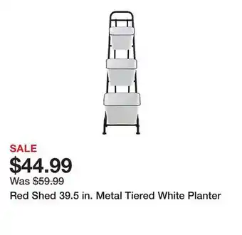 Tractor Supply Company Red Shed 39.5 in. Metal Tiered White Planter offer