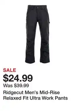 Tractor Supply Company Ridgecut Men's Mid-Rise Relaxed Fit Ultra Work Pants offer