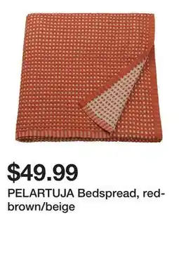 Ikea PELARTUJA Bedspread, red-brown/beige offer
