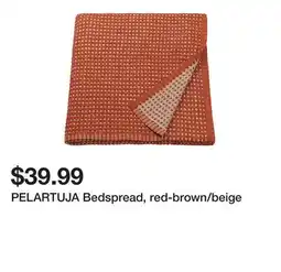 Ikea PELARTUJA Bedspread, red-brown/beige offer