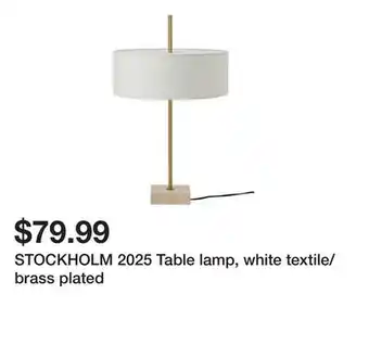 Ikea STOCKHOLM 2025 Table lamp, white textile/brass plated offer