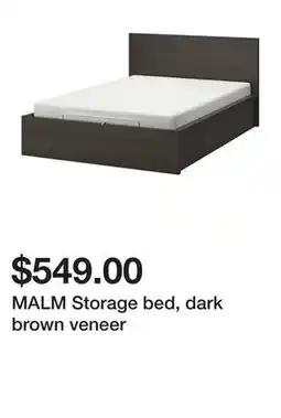 Ikea MALM Storage bed, dark brown veneer offer