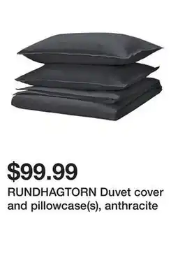 Ikea RUNDHAGTORN Duvet cover and pillowcase(s), anthracite offer