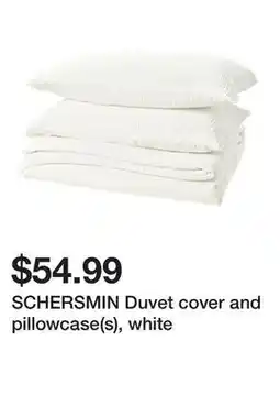 Ikea SCHERSMIN Duvet cover and pillowcase(s), white offer