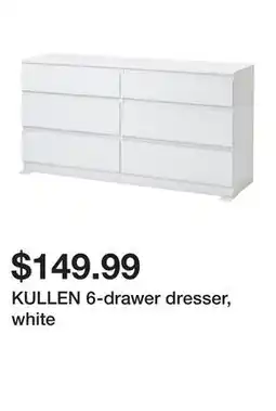 Ikea KULLEN 6-drawer dresser, white offer