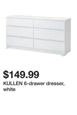 Ikea KULLEN 6-drawer dresser, white offer