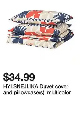 Ikea HYLSNEJLIKA Duvet cover and pillowcase(s), multicolor offer