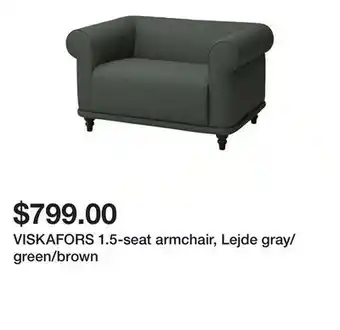 Ikea VISKAFORS 1.5-seat armchair, Lejde gray/green/brown offer