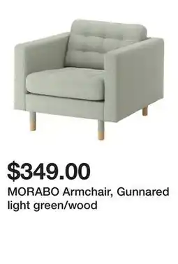 Ikea MORABO Armchair, Gunnared light green/wood offer