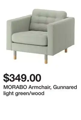 Ikea MORABO Armchair, Gunnared light green/wood offer