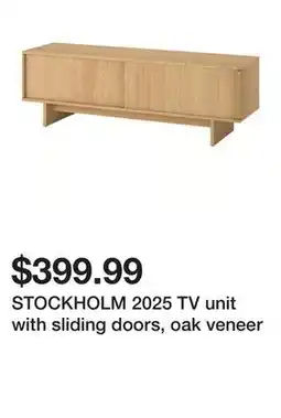 Ikea STOCKHOLM 2025 TV unit with sliding doors, oak veneer offer