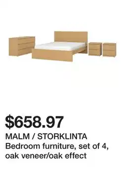 Ikea MALM / STORKLINTA Bedroom furniture, set of 4, oak veneer/oak effect offer