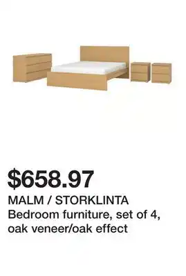 Ikea MALM / STORKLINTA Bedroom furniture, set of 4, oak veneer/oak effect offer