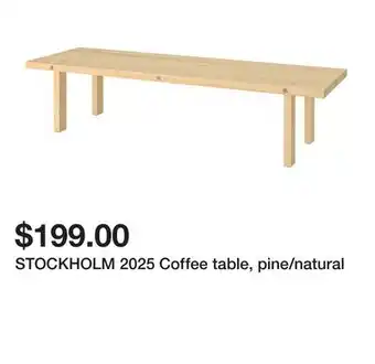 Ikea STOCKHOLM 2025 Coffee table, pine/natural offer