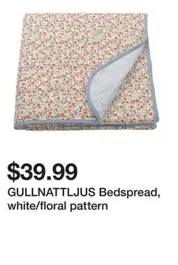 Ikea GULLNATTLJUS Bedspread, white/floral pattern offer