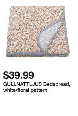Ikea GULLNATTLJUS Bedspread, white/floral pattern offer