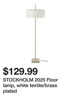 Ikea STOCKHOLM 2025 Floor lamp, white textile/brass plated offer