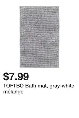 Ikea TOFTBO Bath mat, gray-white mélange offer