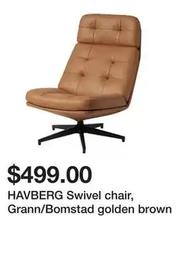 Ikea HAVBERG Swivel chair, Grann/Bomstad golden brown offer