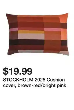 Ikea STOCKHOLM 2025 Cushion cover, brown-red/bright pink offer